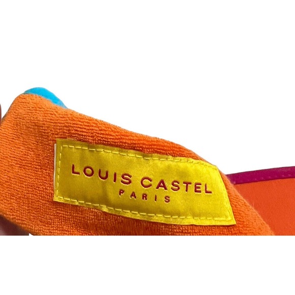 Louis Castel Golf Hat Visor Orange Pink Dog Logo Sport Athletic One Size - Picture 5 of 7